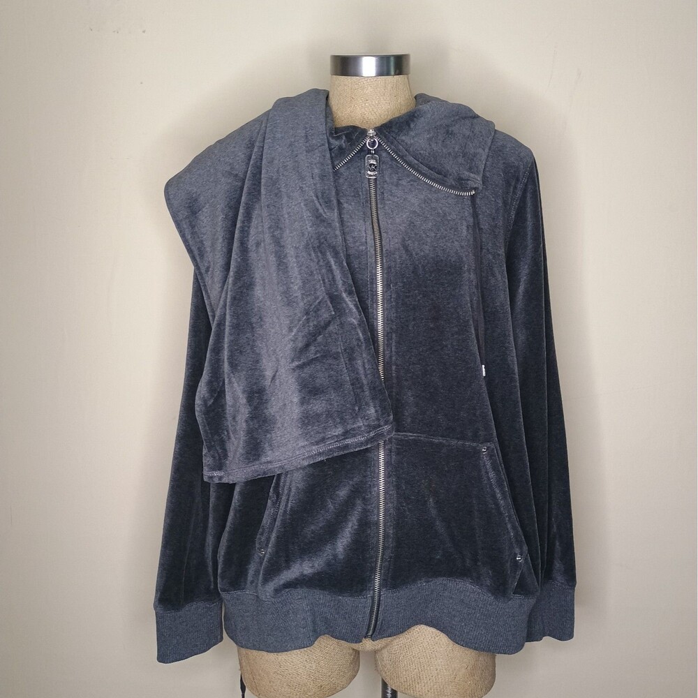 MICHAEL Michael Kors 2 Piece Tracksuit Set Womens Plus Sz 2X Gray Stretch Velour